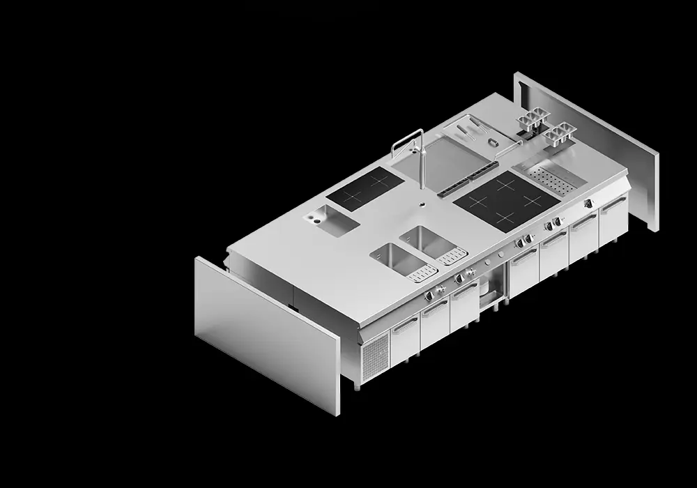 Modular ROC 900 Piano Unico Cooking Island Exploded View