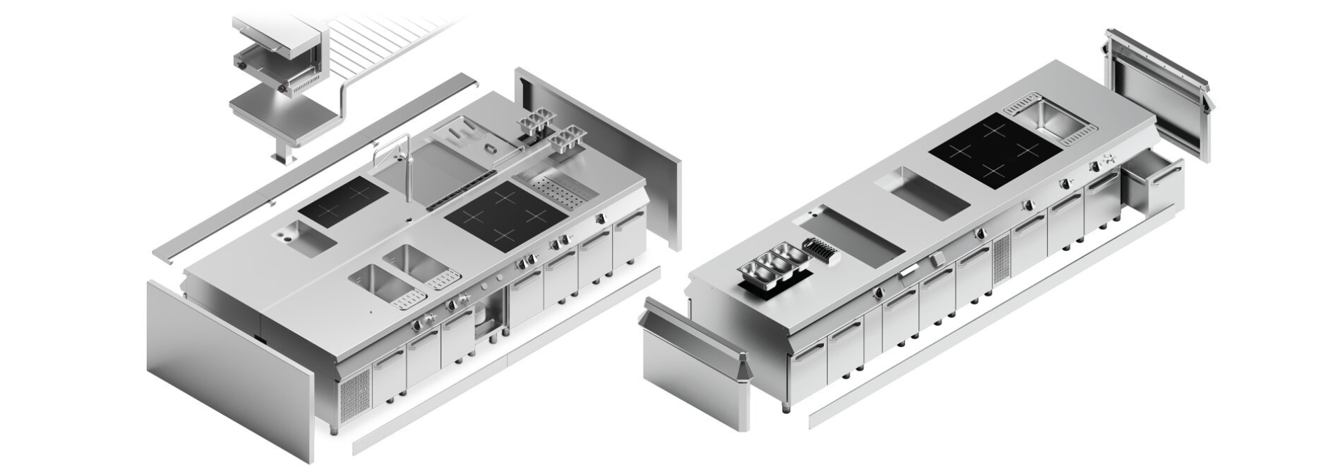 Compact kitchen installation
