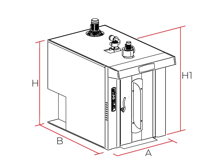 Maple Ovens rotating rack oven — professional 3D view