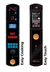 Rotating oven control panels